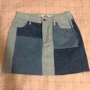 Hollister Colorblock Denim Mini Skirt
